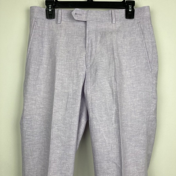 Bar III Men's Suit Dress Pants Purple Slim-Fit Linen Cotton 30Wx30L E111584 - Picture 7 of 7